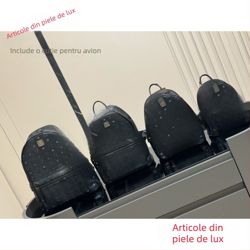 Rucsac din piele naturală, cu nituri laterale, marcă de lux, pentru școală, pentru mamă și pentru călătorii