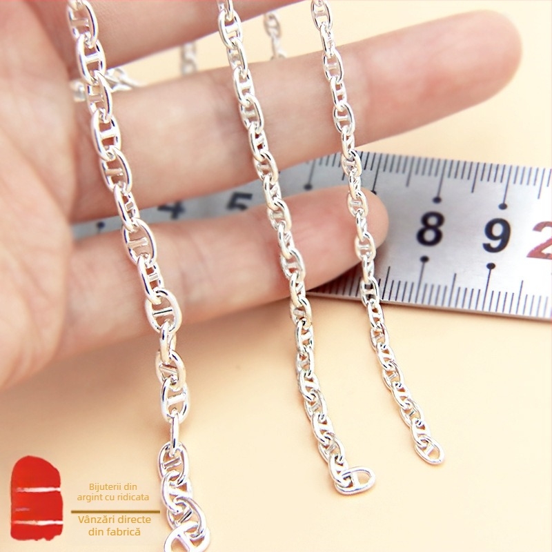 Argint 925, lanț japonez pentru proiecte DIY, brățară, colier, brățară de gleznă, lanț semi-finisat din argint