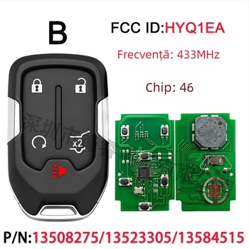 Cheie SUV cu 4+1 butoane pentru Chevrolet/GMC, cip 46, 315/433 MHz HYQ1AA/1EA