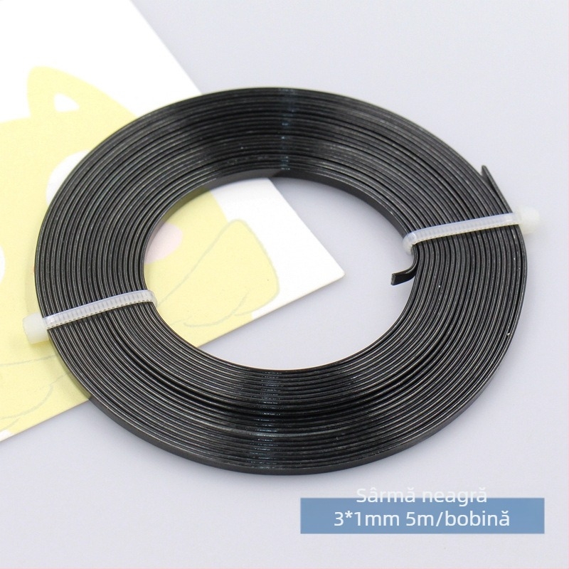 Sârmă plată colorată din aluminiu 3×1 mm, bandă din aluminiu pur pentru bijuterii DIY și creații florale