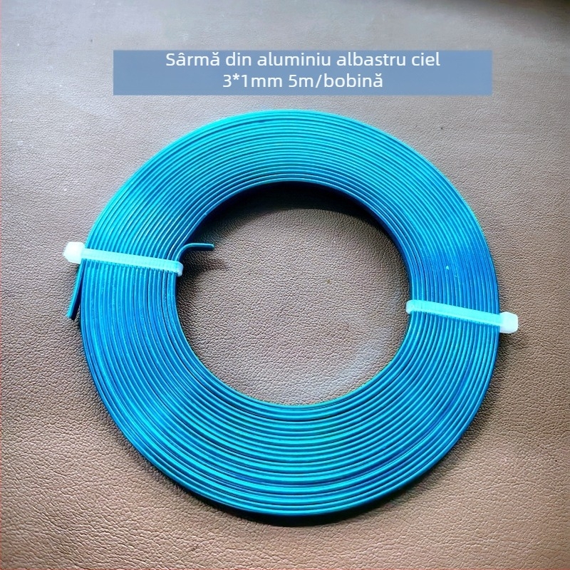 Sârmă plată colorată din aluminiu 3×1 mm, bandă din aluminiu pur pentru bijuterii DIY și creații florale
