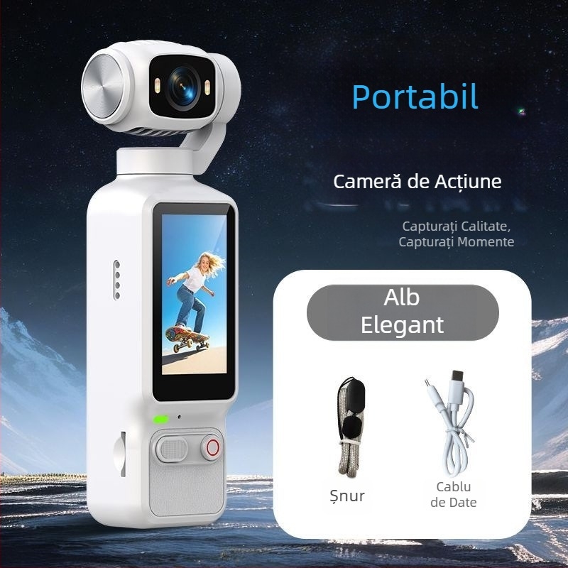Cameră gimbal de buzunar HD pentru vlogging și filmări în aer liber, stabilizare anti tremur