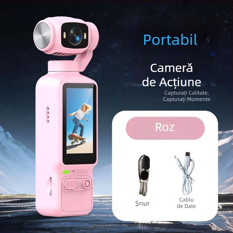 Cameră gimbal de buzunar HD pentru vlogging și filmări în aer liber, stabilizare anti tremur
