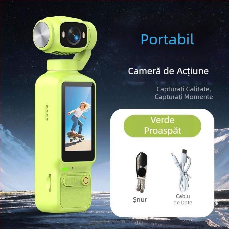 Cameră gimbal de buzunar HD pentru vlogging și filmări în aer liber, stabilizare anti tremur
