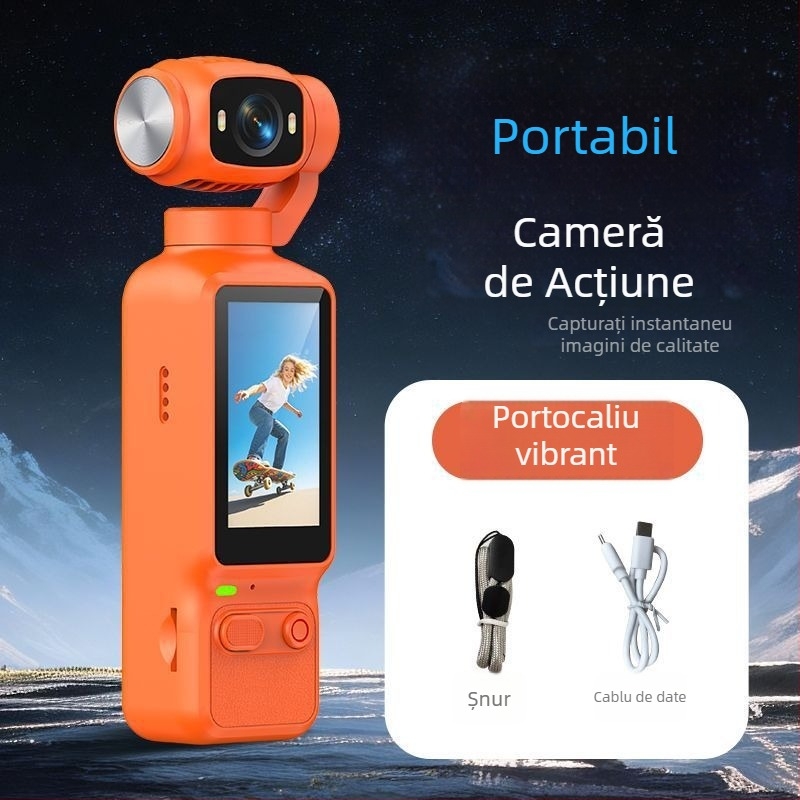 Cameră gimbal de buzunar HD pentru vlogging și filmări în aer liber, stabilizare anti tremur