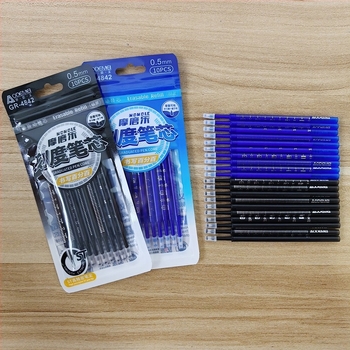 Set de 10 rezerve de gel pentru stilou retractabil, albastru-negru, 0.5 mm