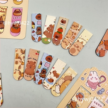 Capybara semn de carte magnetic – desen animat 2D drăguț, temă de ziua de naștere