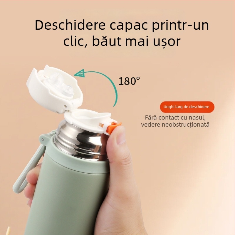 Noul pahar portabil pentru băuturi directe, din oțel inoxidabil 316, capacitate mare, unisex pentru sport și activități în aer liber