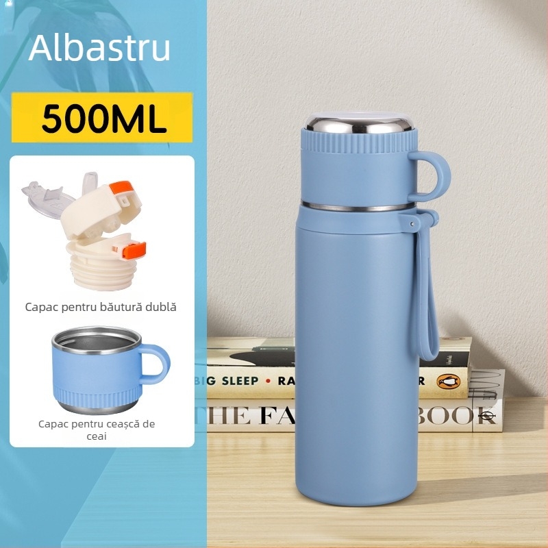 Noul pahar portabil pentru băuturi directe, din oțel inoxidabil 316, capacitate mare, unisex pentru sport și activități în aer liber