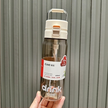 Sticlă de apă cu capacitate mare, cu pai, din Tritan, pentru studenți, pentru outdoor, compatibilă cu mașina