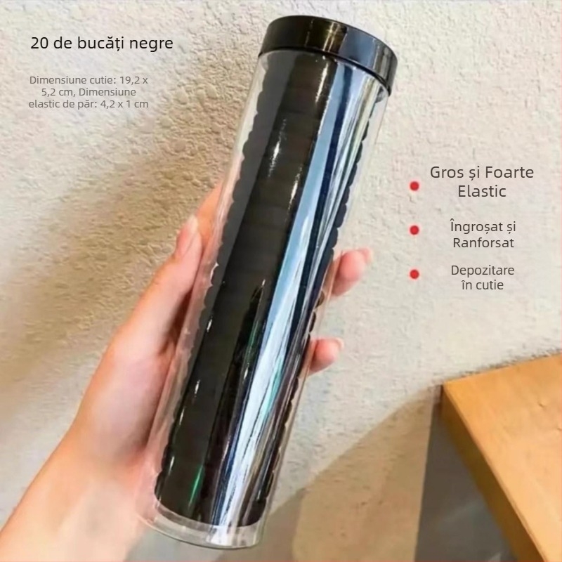 Set de 40 elastice pentru păr în cutie, elastice durabile, fără cusături, cu 1.000 elastice mici