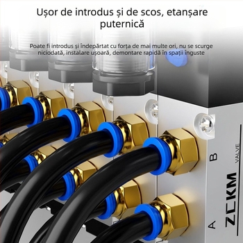 Conector rapid pentru țeavă de aer, componente pneumatice, conector PC metric rapid, filetaj, trecere dreaptă, fitinguri din alamă
