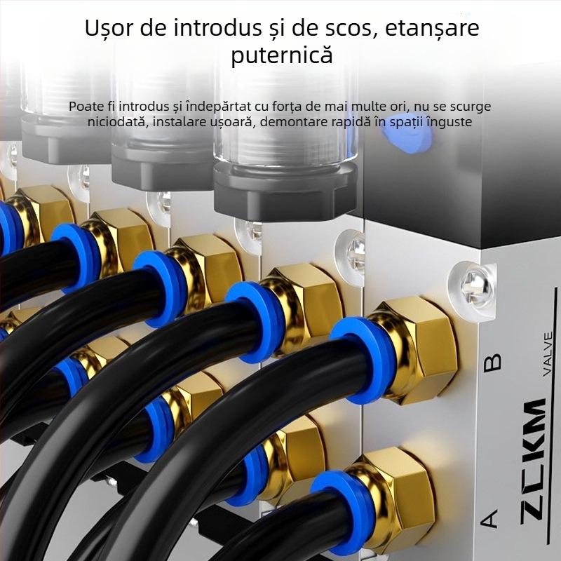 Conector rapid pentru țeavă de aer, componente pneumatice, conector PC metric rapid, filetaj, trecere dreaptă, fitinguri din alamă