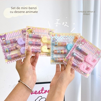 Mu qixi Set lung de benzi mini cu design desenat – suport colorat pentru elevi