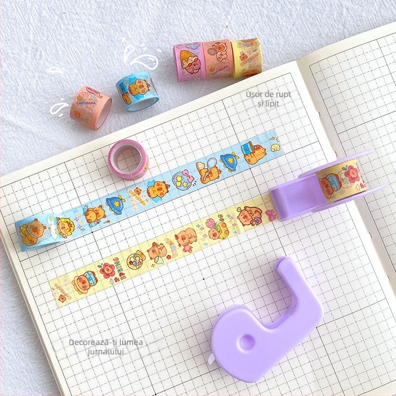 Mu qixi Set lung de benzi mini cu design desenat – suport colorat pentru elevi