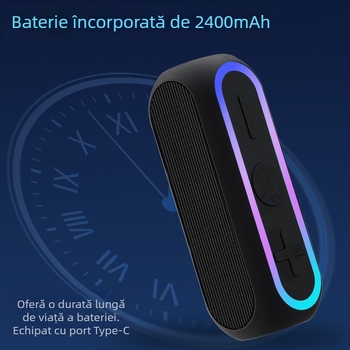 Boxă Bluetooth 25W cu subwoofer, difuzor portabil pentru exterior, slot pentru card TF