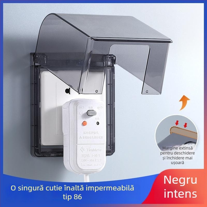 Tip 86 baie – toaletă inteligentă, priză înălțată, cutie impermeabilă, întrerupător de baie cu bandă adezivă, capac de protecție impermeabil
