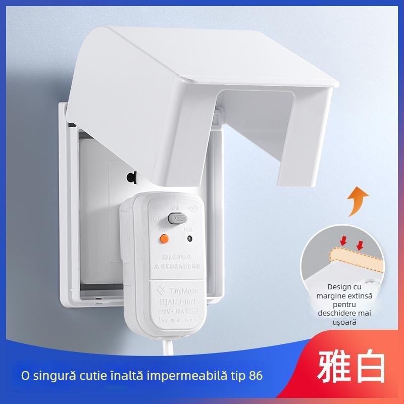 Tip 86 baie – toaletă inteligentă, priză înălțată, cutie impermeabilă, întrerupător de baie cu bandă adezivă, capac de protecție impermeabil