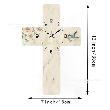 Ceas de perete modern, în formă de cruce, silențios, decor de lux pentru living