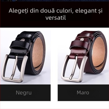 Centură din PU pentru bărbați cu cataramă cu pin, casual, stil coreean, curea pentru jeanși