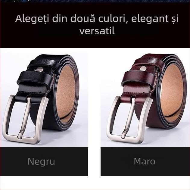 Centură din PU pentru bărbați cu cataramă cu pin, casual, stil coreean, curea pentru jeanși