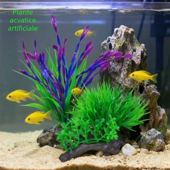 Plante acvatice artificiale din plastic pentru amenajarea acvariului