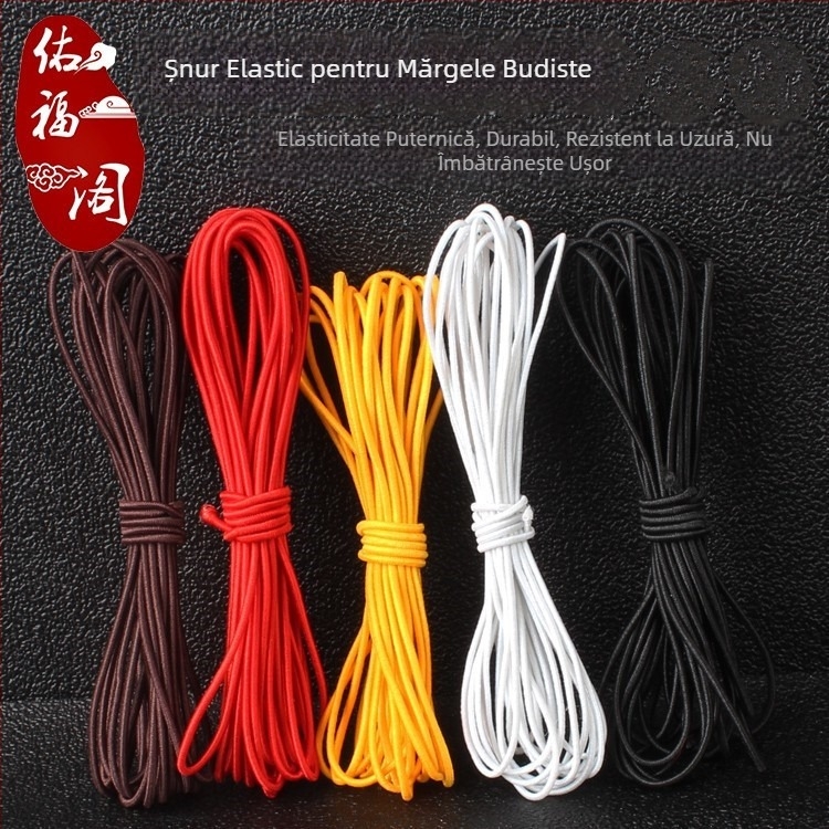 Foaie elastică cu nucleu de 0,6–1,5 mm pentru brățară, mărgele cu stea și lună, Bodhi semințe, Phoenix-eye mărgele și mărgele din santal cu frunză mică