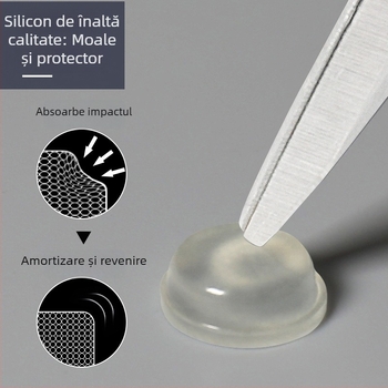 Perne autoadezive din silicon pentru ușile de dulap, transparente, antiderapante și amortizoare de zgomot, dimensiuni 12×4 mm, 8×1,5 mm, 8×2,5 mm, 12×5 mm