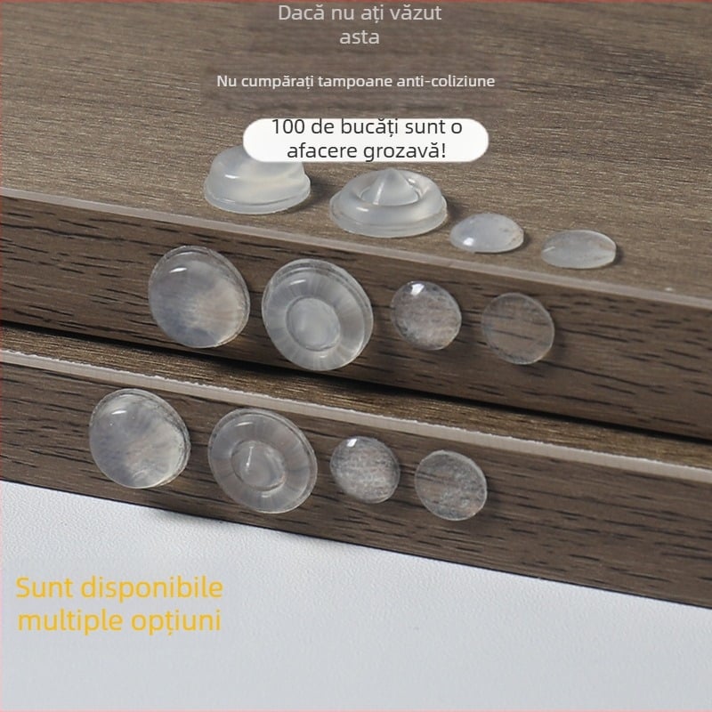 Perne autoadezive din silicon pentru ușile de dulap, transparente, antiderapante și amortizoare de zgomot, dimensiuni 12×4 mm, 8×1,5 mm, 8×2,5 mm, 12×5 mm