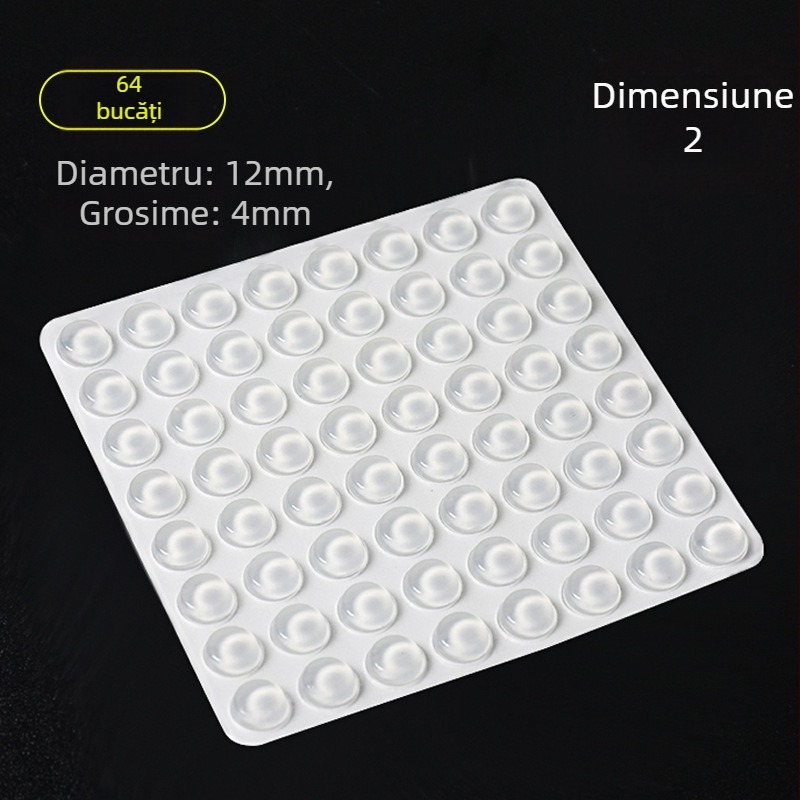 Perne autoadezive din silicon pentru ușile de dulap, transparente, antiderapante și amortizoare de zgomot, dimensiuni 12×4 mm, 8×1,5 mm, 8×2,5 mm, 12×5 mm