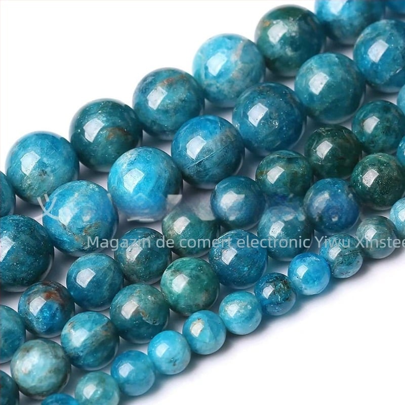 Mărgele albastre din apatite, rotunde, 8 mm – componente pentru bijuterii DIY