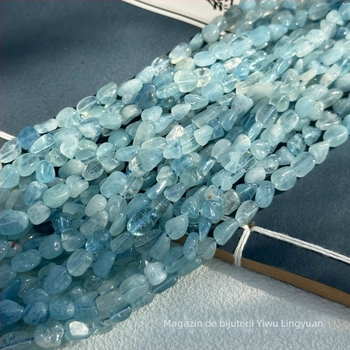 Mărgele din cristal de acvamarin, formă neregulată, 8 mm, pentru brățară și colier - bijuterii DIY