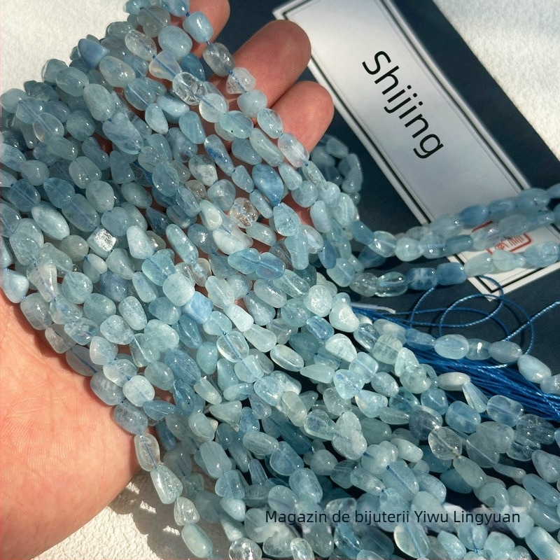 Mărgele din cristal de acvamarin, formă neregulată, 8 mm, pentru brățară și colier - bijuterii DIY