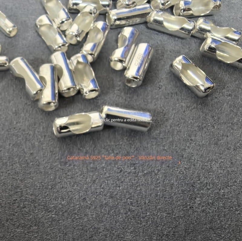 Lanț rotund din argint 925 cu mărgele lucioase, conector închidere brățară, accesorii DIY, capă reglabilă