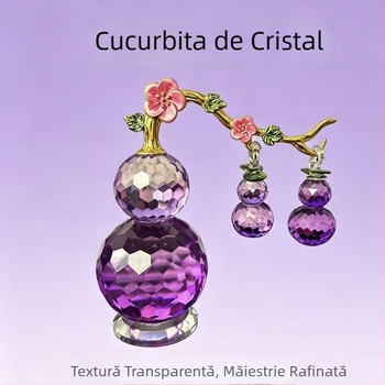 Dovleac de cristal cu viță — ornament realist de imitatie, stil chinezesc pentru prosperitate