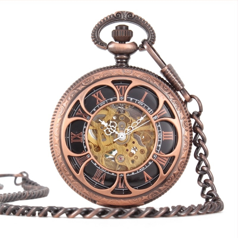 Ceas de buzunar mecanic mare, capac rabatabil, stil antic