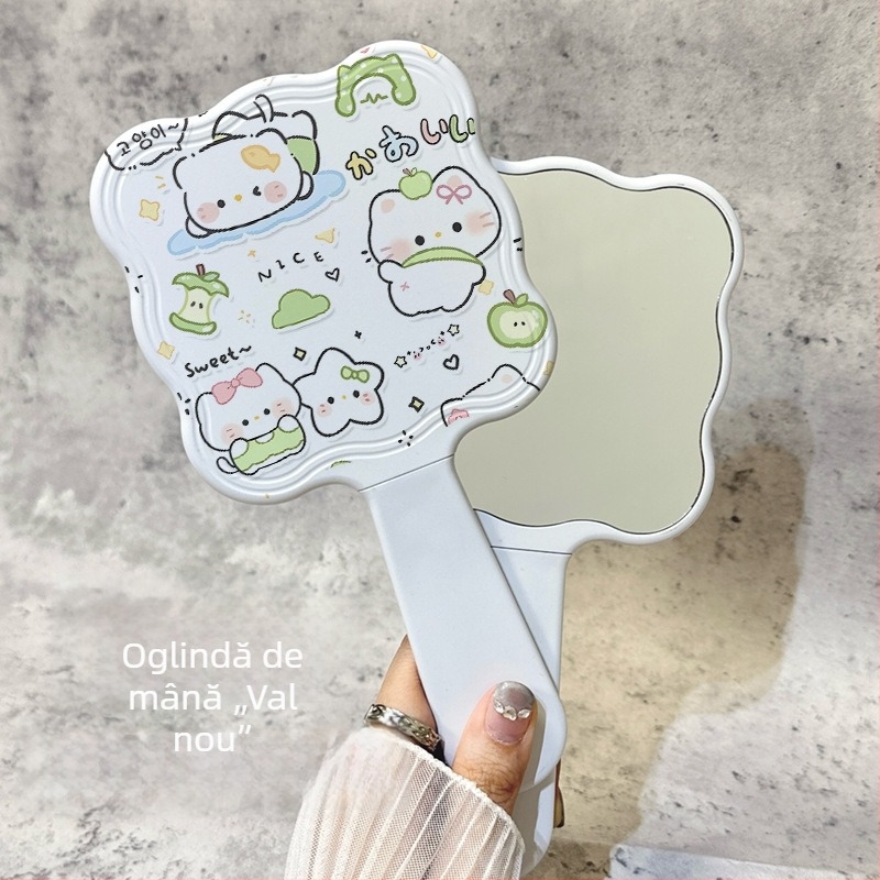 Apple Meow oglindă de mână cu pieptene - oglindă compactă de machiaj