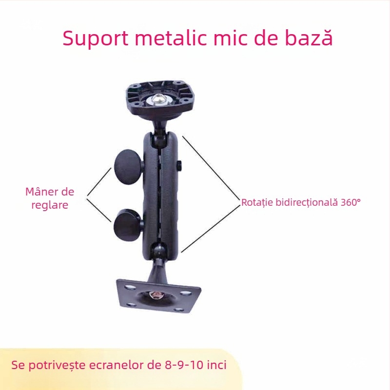 Suport pentru monitor auto cu montură fixă, universal pentru tablete și laptopuri