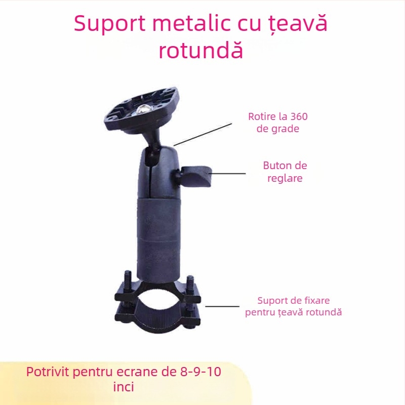 Suport pentru monitor auto cu montură fixă, universal pentru tablete și laptopuri