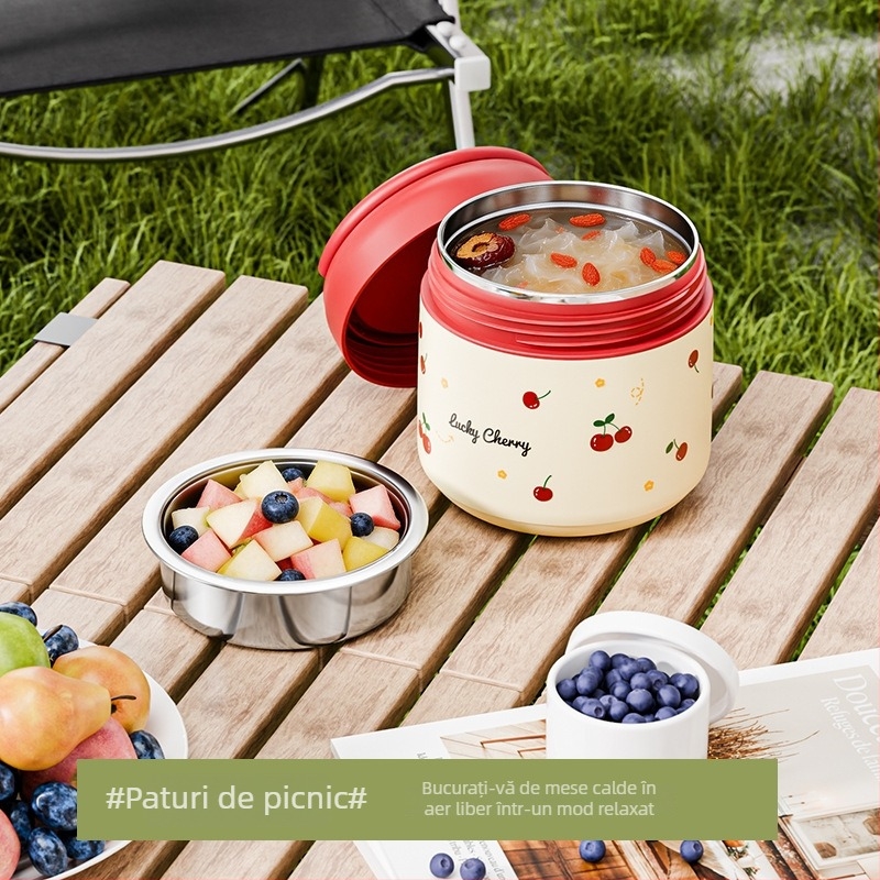 Cutie prânz izotermă din oțel inoxidabil 304, portabilă, 1,3 L, pentru casă, elevi și birou