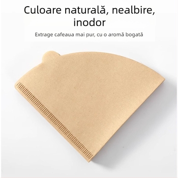 Filtru de cafea în formă de evantai pentru V60, filtru conic din hârtie pentru cafea preparată manual