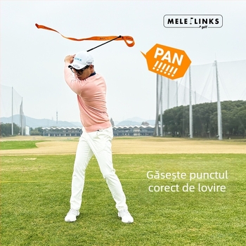 MELELINKS Golf Pan cu Tijă, Dispozitiv Retractabil pentru Antrenamentul Swing-ului