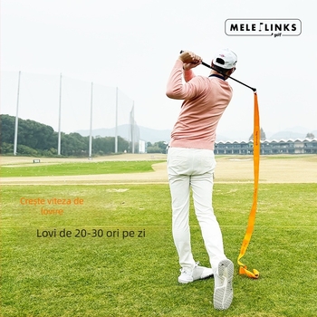 MELELINKS Golf Pan cu Tijă, Dispozitiv Retractabil pentru Antrenamentul Swing-ului