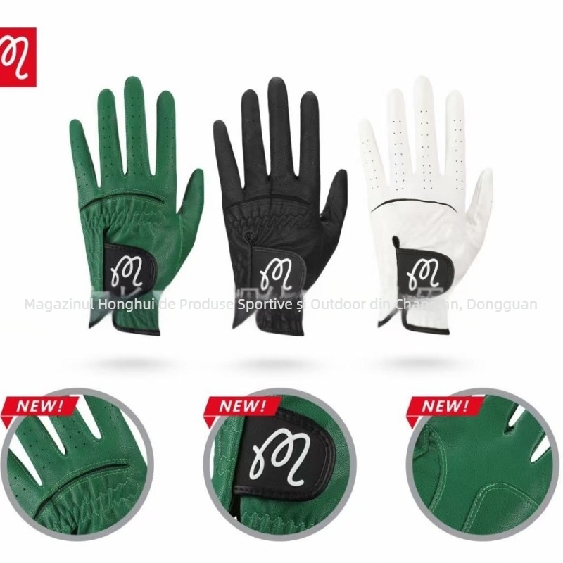 Mănușă de golf pentru bărbați, mână stângă, respirabilă, antiderapantă, din piele de miel, confortabilă și durabilă