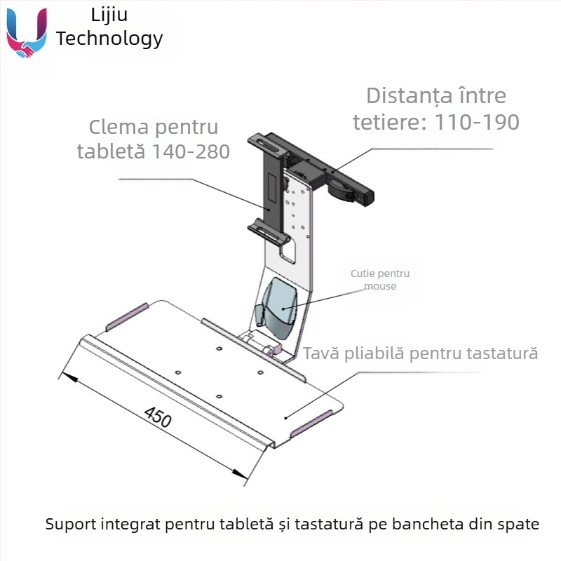 Suport universal pentru monitor de tetieră auto și tastatură, 15–27 inchi - Ljkj