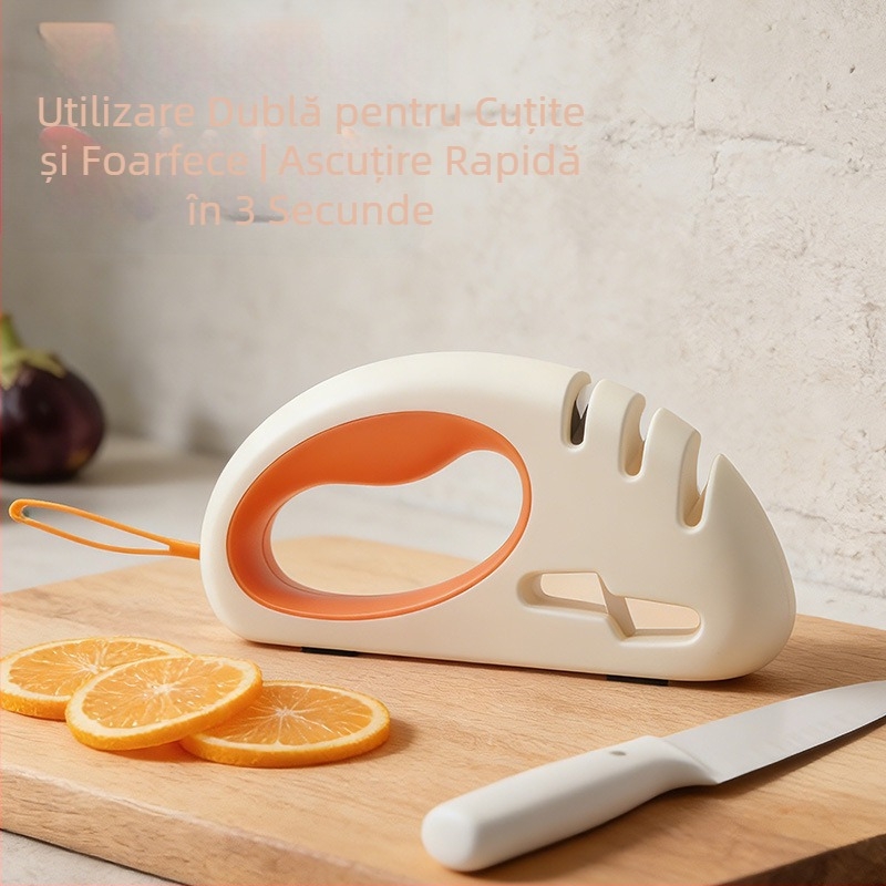Acuțitor de cuțite 4 în 1 pentru bucătărie, instrument manual rapid cu patru etape