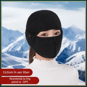 Set de mască caldă pentru toamnă-iarnă, cu pălărie și protecție pentru urechi – mască de ciclism, respirabilă și rezistentă la vânt
