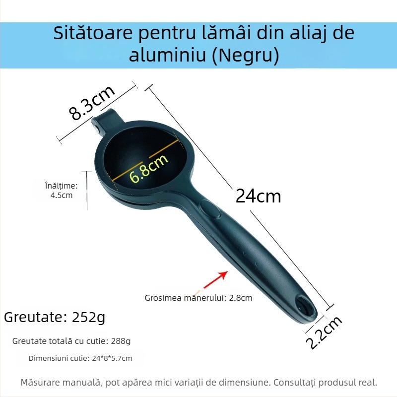 Stoarcător de lămâie din aluminiu, presă de citrice mică pentru uz casnic, storcător de suc de fructe