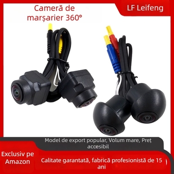 Cameră panoramică pentru mașină de 360°, vizionare de noapte HD, cameră de recul universală, impermeabilă, CCD, unghi larg, infraroșu, AHD