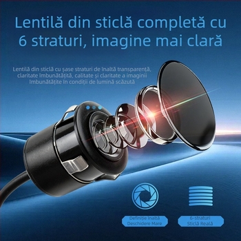 Cameră CCD universală pentru backup auto, în înaltă definiție, vizionare nocturnă, impermeabilă și rezistentă la șocuri